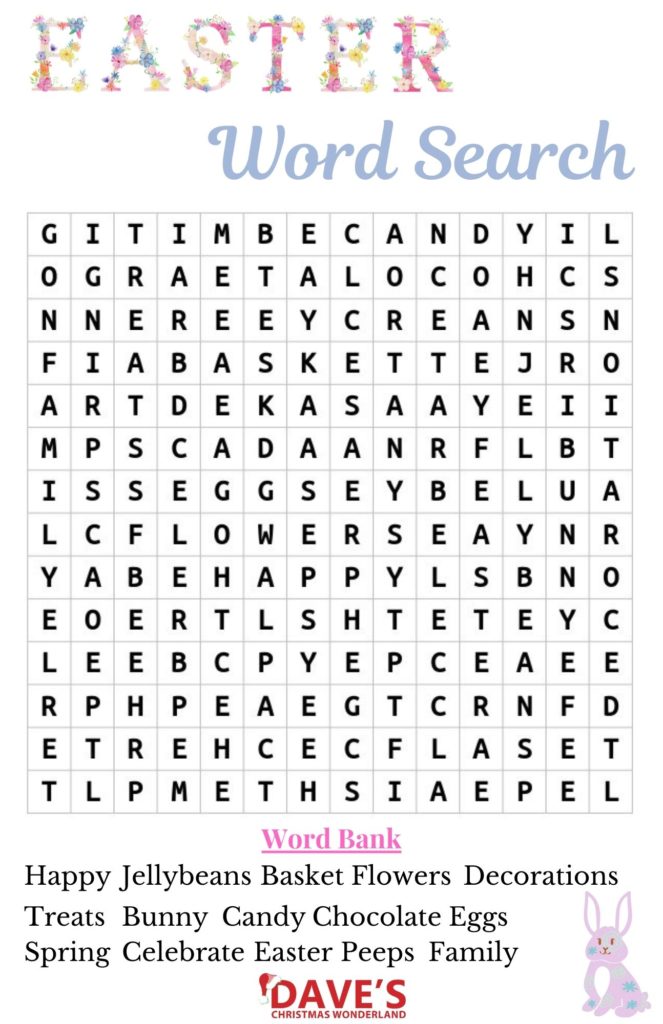 Easter Word Search Daves